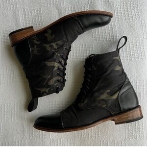 QILO “Lawrence” Cap-toe Boot in Multicam black 
size 11